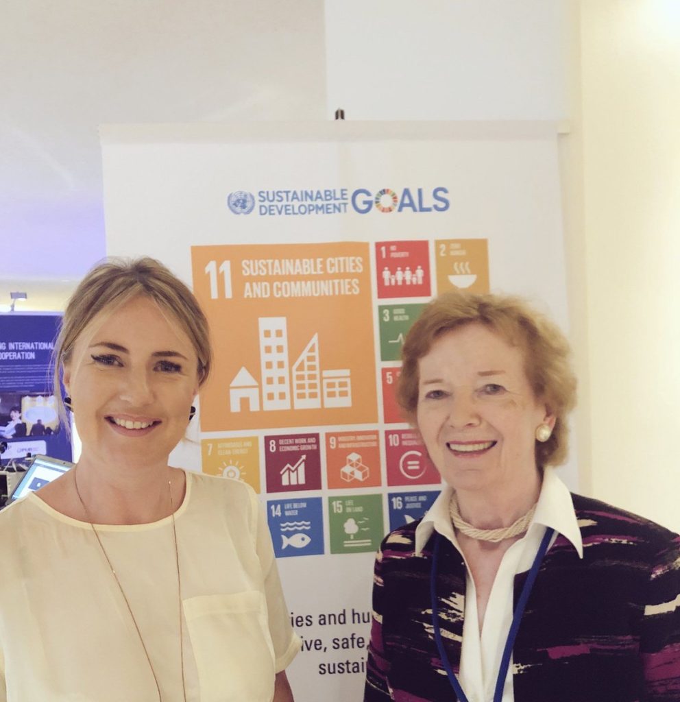 Sophie Howe, the Future Generations Commissioner for Wales, pictured with Mary Robinson, of the Mary Robinson Foundation