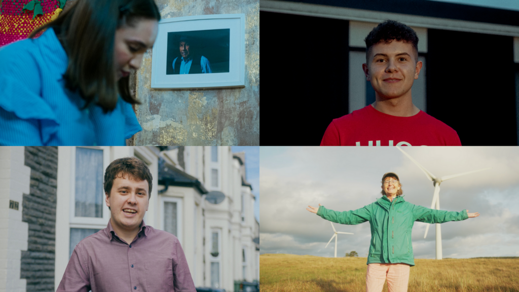 Collage of portraits of those featured in our Cymru Can video